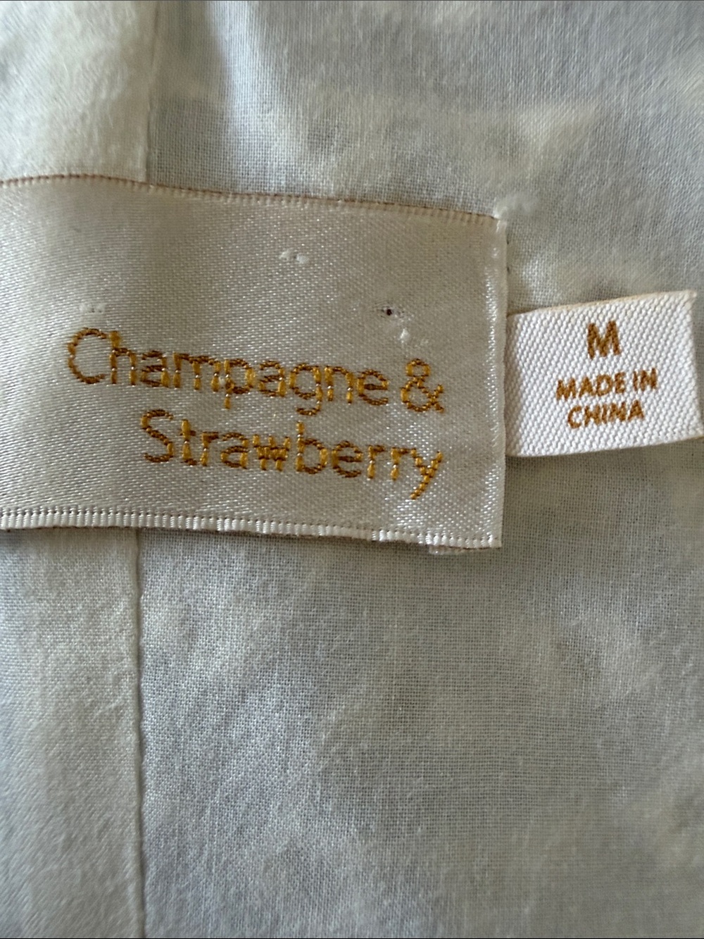 Champagne and Strawberry Fit &Flare Eyelet Ruffle Light Blue Midi Dress Size M - Picture 11 of 13